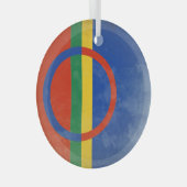 Sami-Flagge Ornament Aus Glas (Vorderseite Rechts)