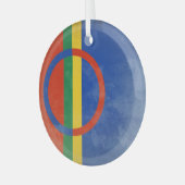 Sami-Flagge Ornament Aus Glas (Vorderseite links)