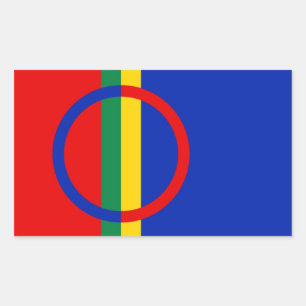 Sami Flagge Rechteckiger Aufkleber