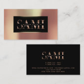 Sami Metallic Rose Gold Black Frame Vip Visitenkarte (Vorne/Hinten)
