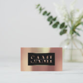 Sami Metallic Rose Gold Black Frame Vip Visitenkarte (Stehend Vorderseite)