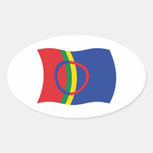 Sami People-Flag-Aufkleber Ovaler Aufkleber