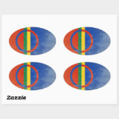 Sami People Flag Ovaler Aufkleber (Blatt)
