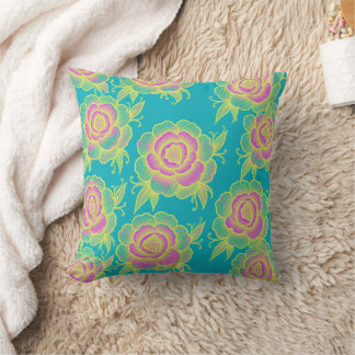 Sami 💜 Purpur Barock Blumenmuster Kissen