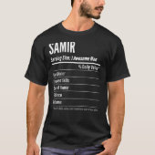 Samir Serving Size Nutrition Label Kalorien T-Shirt (Vorderseite)