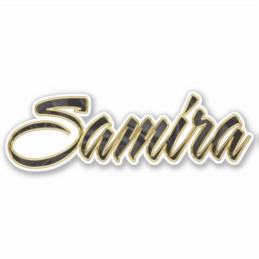 Samira black gold Lettering Aufkleber Sticker (Vorderseite)