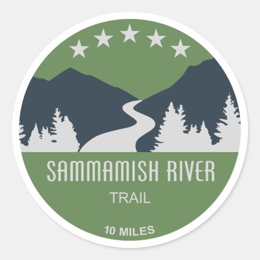 Sammamish River Trail Washington Runder Aufkleber (Vorderseite)