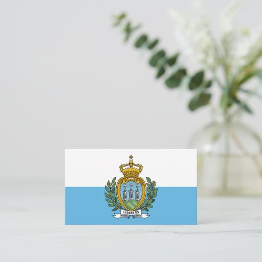 Sammarinese Flag & Coat of Arms, San Marino Visitenkarte (Stehend Vorderseite)