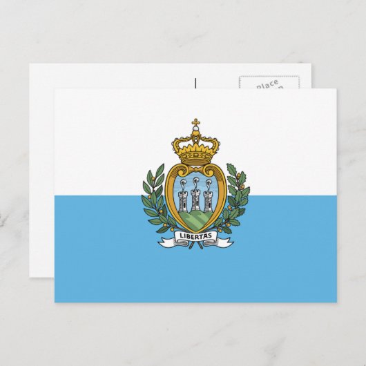 Sammarinische Flagge, Flagge von San Marino Postkarte (Vorne/Hinten)