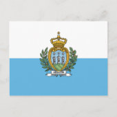 Sammarinische Flagge, Flagge von San Marino Postkarte (Vorderseite)