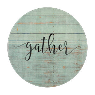 Sammel-Schrift Holz Salbei Grün Vintage Schneidebrett