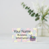 Sammelbälle aus Garnen und Korb Visitenkarte (Stehend Vorderseite)