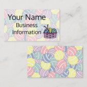 Sammelbälle aus Garnen und Korb Visitenkarte (Vorne/Hinten)