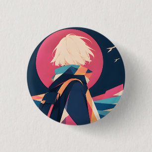 Sammelbarer Anime-Inspo-Button 12 Stiller Reisende Button