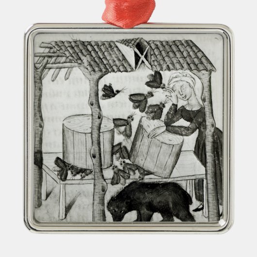 Sammeln des Honigs Silbernes Ornament (Vorne)