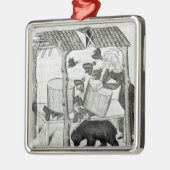 Sammeln des Honigs Silbernes Ornament (Links)