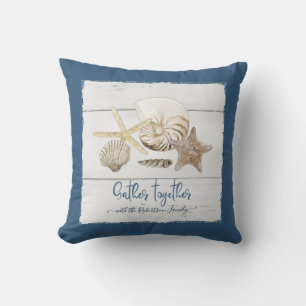 Sammeln Sie gemeinsam Familienname Beach Muscheln Kissen