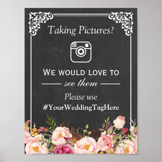 Sammeln Sie Ihre Gäste Hochzeiten Fotos Instagram Poster (Vorne)