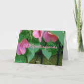 Sammeln Sie sich eine Karte mit Impatiens-Karten (Rückseite)