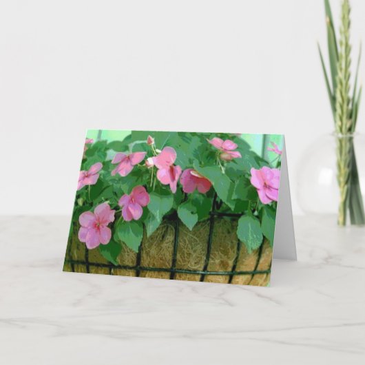 Sammeln Sie sich eine Karte mit Impatiens-Karten (Vorderseite)