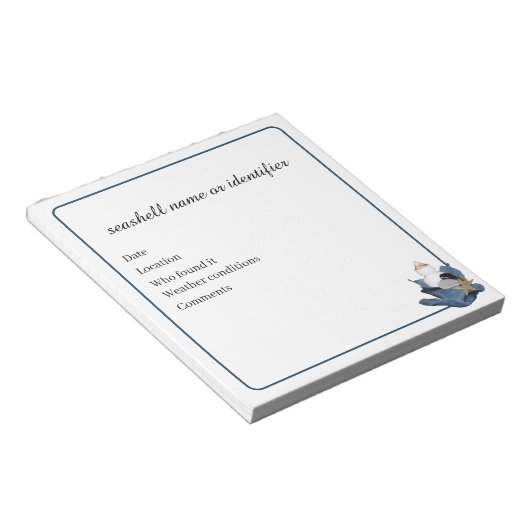 Sammeln von Muschelmarken Notizblock (angewinkelt)