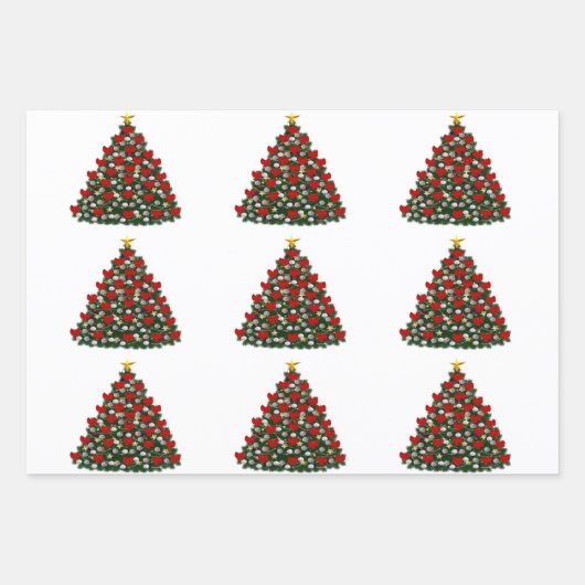 Sammelpapier für Weihnachtsfeiern 3 Flachblätter Geschenkpapier Set (Vorderseite)