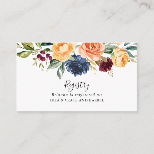 Sammelzettel für Hochzeitsgeschenke in Multicolor Begleitkarte (Vorderseite)