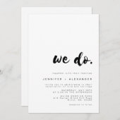 SAMMI Minimal "We Do" Einladung zur Hochzeit (Vorne/Hinten)