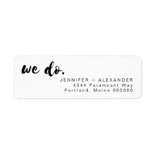 SAMMI Minimal "We Do"-Rücksendeadressen-Aufkleber
