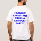 Sammis 8. Geburtstag T-Shirt (Rückseite)