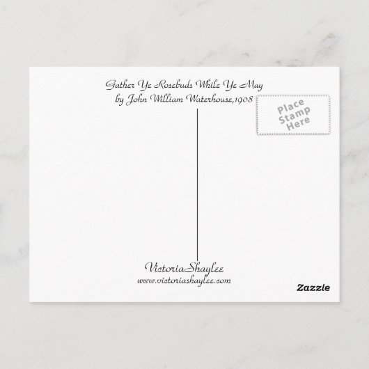 Sammle deine Rosenknospe, während du Mai bist Postkarte (Rückseite)