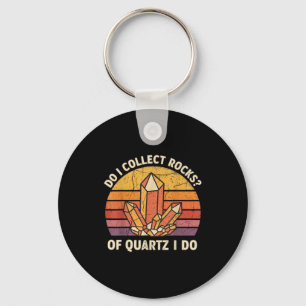 Sammle ich Quarzfelsen? Ich mache Vintage-Fun-Geol Schlüsselanhänger