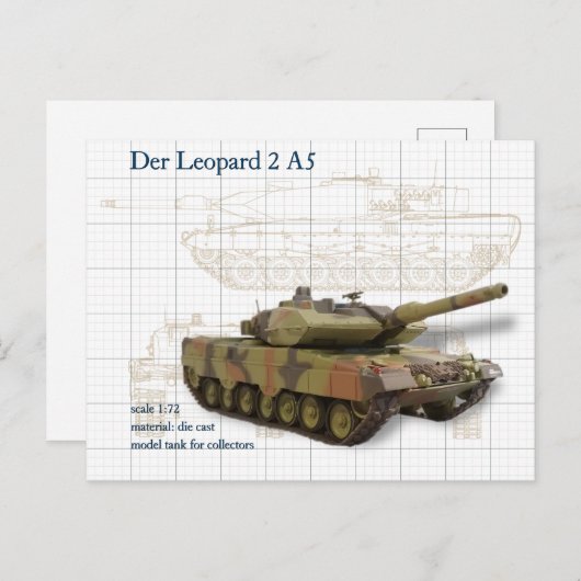Sammler Modellpanzer Leopard 2 A5 Postkarte (Vorne/Hinten)