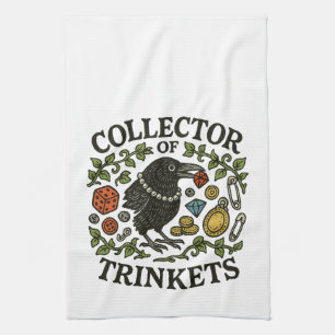 Sammler von Trinkets Crow Illustration Geschirrtuch