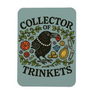 Sammler von Trinkets Crow Illustration Magnet