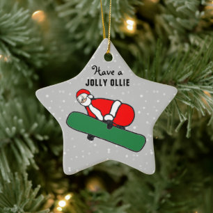 Sammlerobjekt Snowboarden Weihnachten Keramik Ornament
