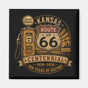 Sammlerstück der alten Kansas Route 66 Magnet