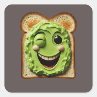 Sammlung animierter Frühstücksticker Quadratischer Aufkleber