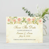 Sammlung antiker Rose - Hochzeitssache speichert d Save The Date (Stehend Vorderseite)