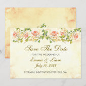 Sammlung antiker Rose - Hochzeitssache speichert d Save The Date (Vorne/Hinten)