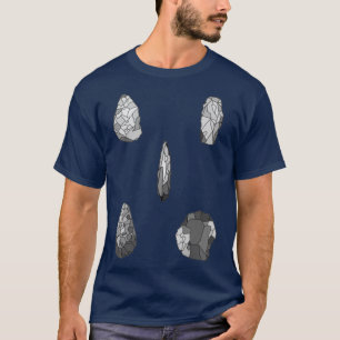 Sammlung archäologischer Steinwerkzeuge in Grau T-Shirt