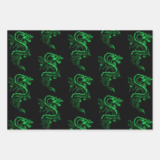 Sammlung asiatischer Drachen 2 Geschenkpapier Set (Vorderseite 3)
