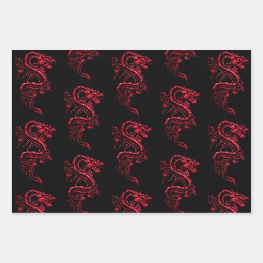 Sammlung asiatischer Drachen 2 Geschenkpapier Set (Vorderseite)