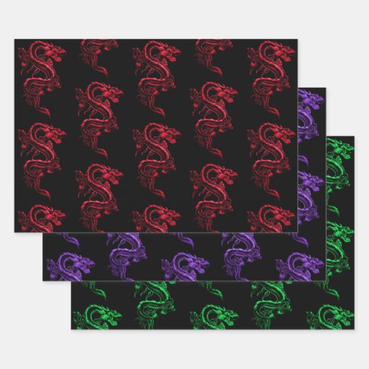 Sammlung asiatischer Drachen 2 Geschenkpapier Set (Set)