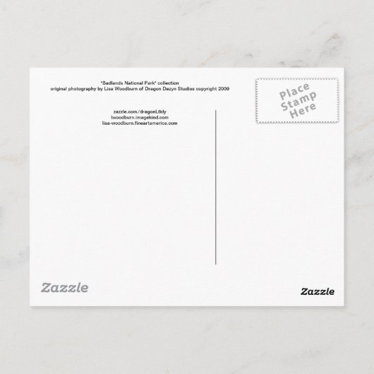 Sammlung "Badlands National Park" Postkarte (Rückseite)