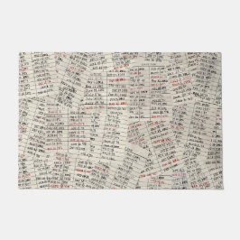 Sammlung der alten Bibliothekskarte Fußmatte