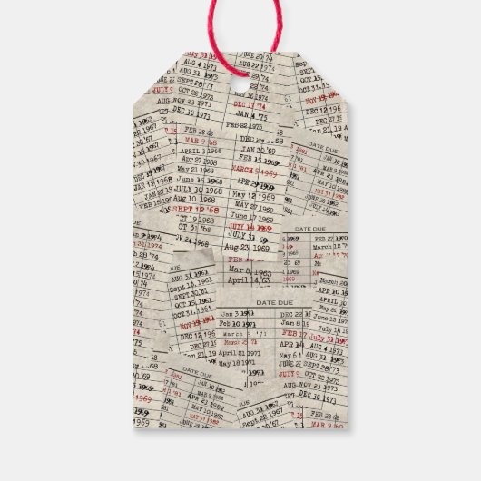 Sammlung der alten Bibliothekskarte Geschenkanhänger (Rückseite)