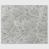 Sammlung der alten Bibliothekskarte Geschenkpapier (Flach)