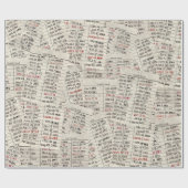 Sammlung der alten Bibliothekskarte Geschenkpapier (Flach)