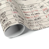 Sammlung der alten Bibliothekskarte Geschenkpapier (Rolleneckpunkt)